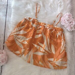 Orange and White Leaf Print Camisole